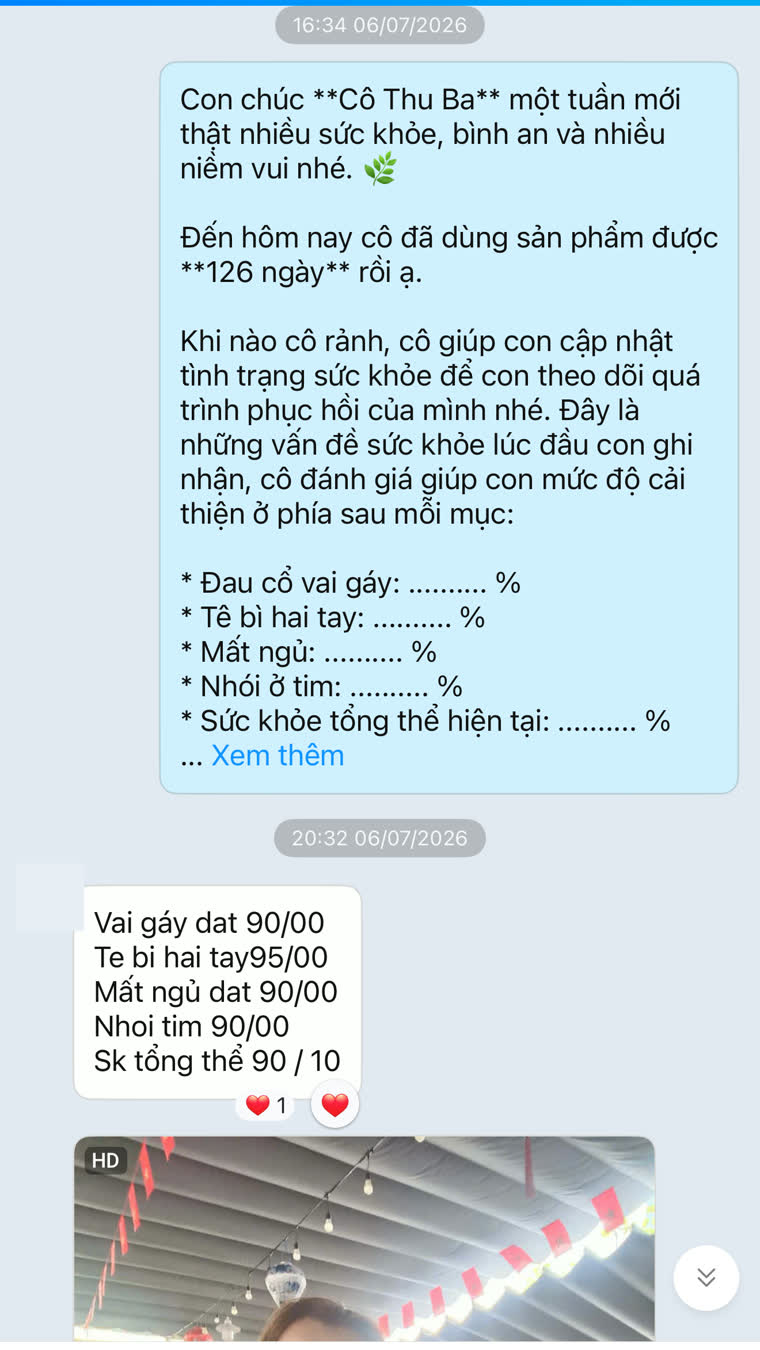 Ảnh chụp màn hình tin nhắn phản hồi của khách hàng