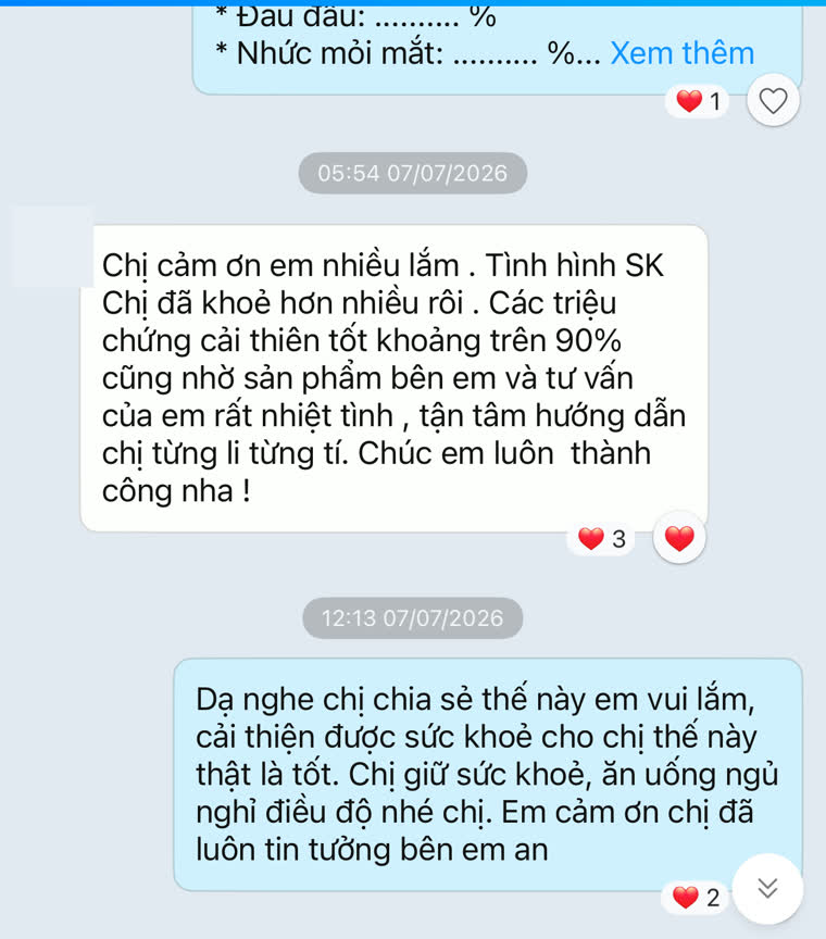 Ảnh chụp màn hình tin nhắn phản hồi của khách hàng